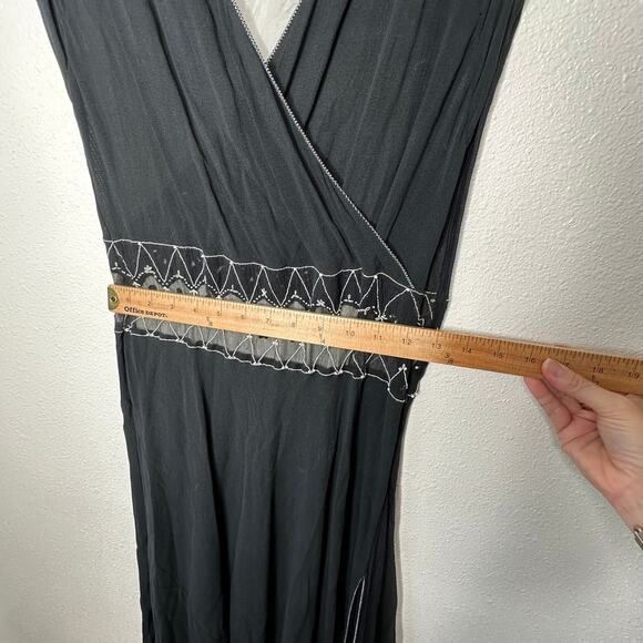 Vintage Max Studio Special Edition Black Ivory Sheer Silk Embroidered Dress S - Picture 15 of 15